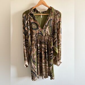 Free People Floral Green Dress